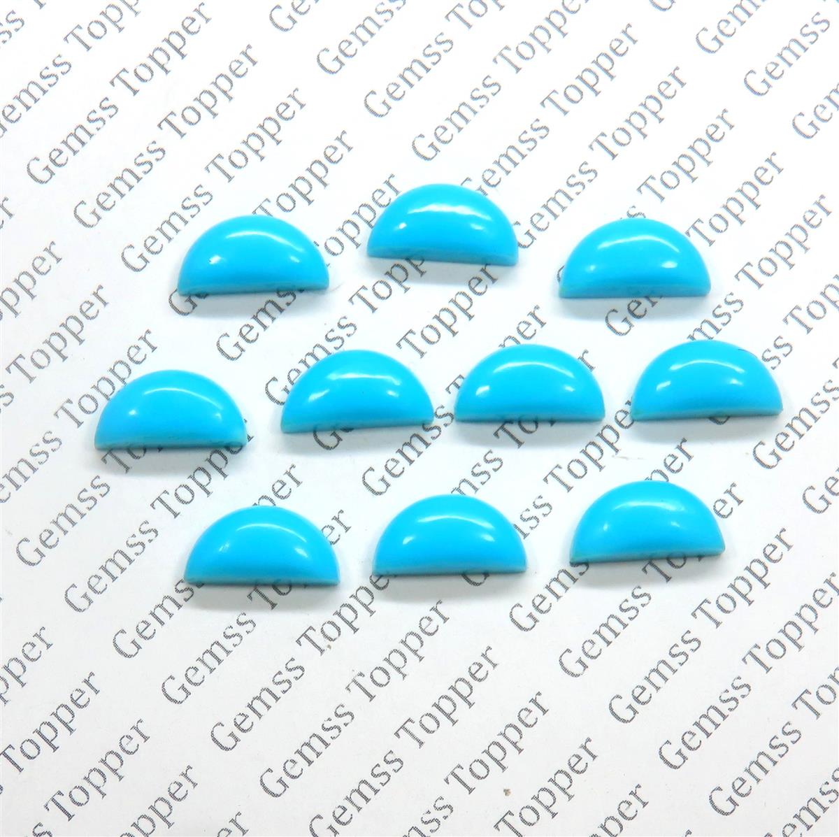 Sleeping Beauty Turquoise 6x12 mm D Shape Cabochon